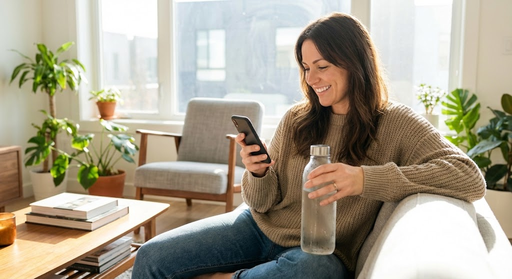 happy patient after Botox treatment at Dubai clinic, normal daily routine with no downtime