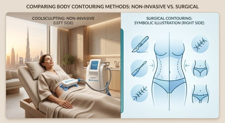 CoolSculpting vs liposuction body contouring comparison at Rere Polyclinic Dubai