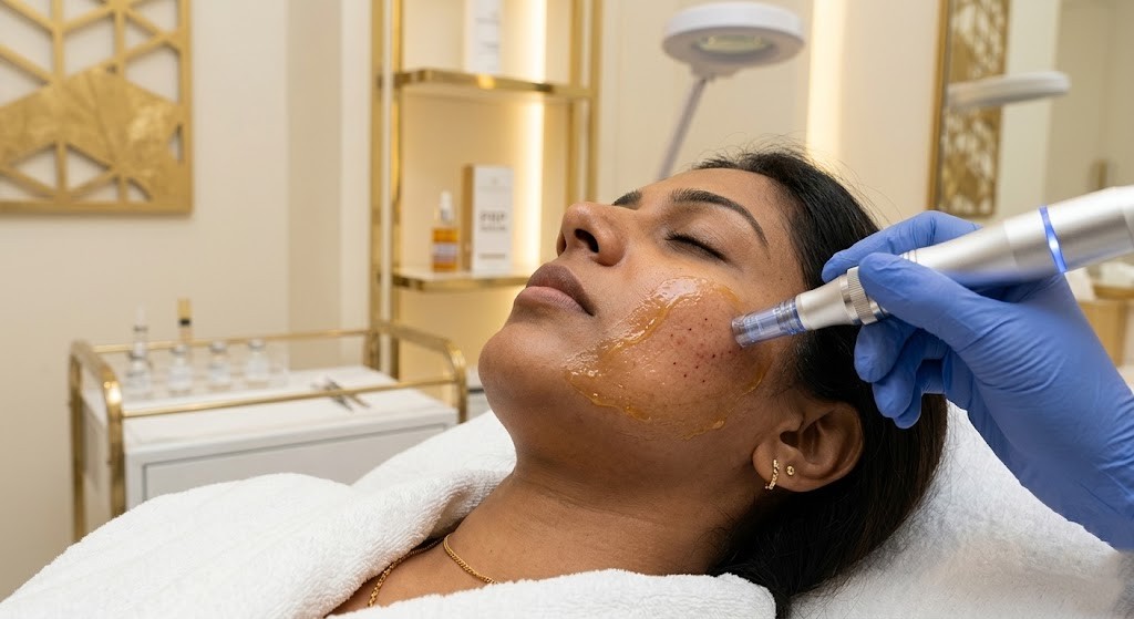Microneedling with PRP for acne scars Dubai - Rere Polyclinic treatment