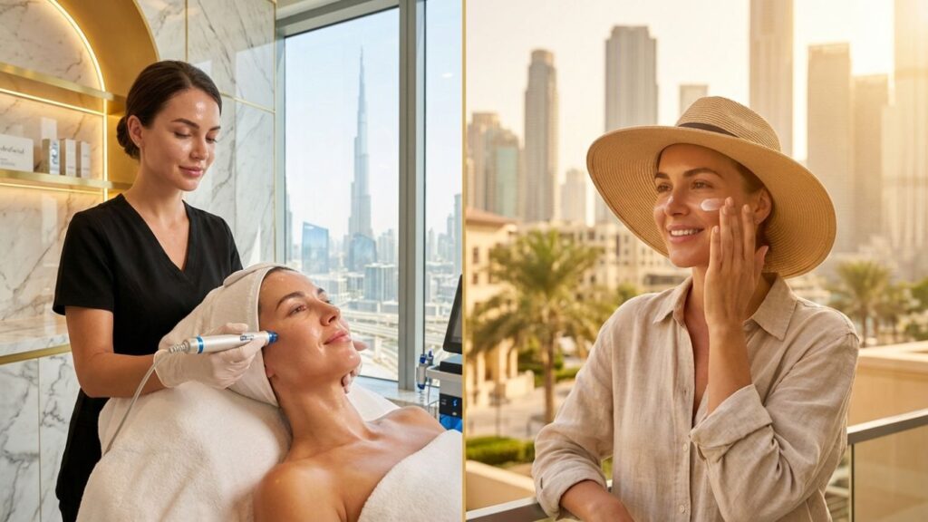 Safe pigmentation treatment options in Dubai summer including HydraFacial with brightening booster at Rere Polyclinic